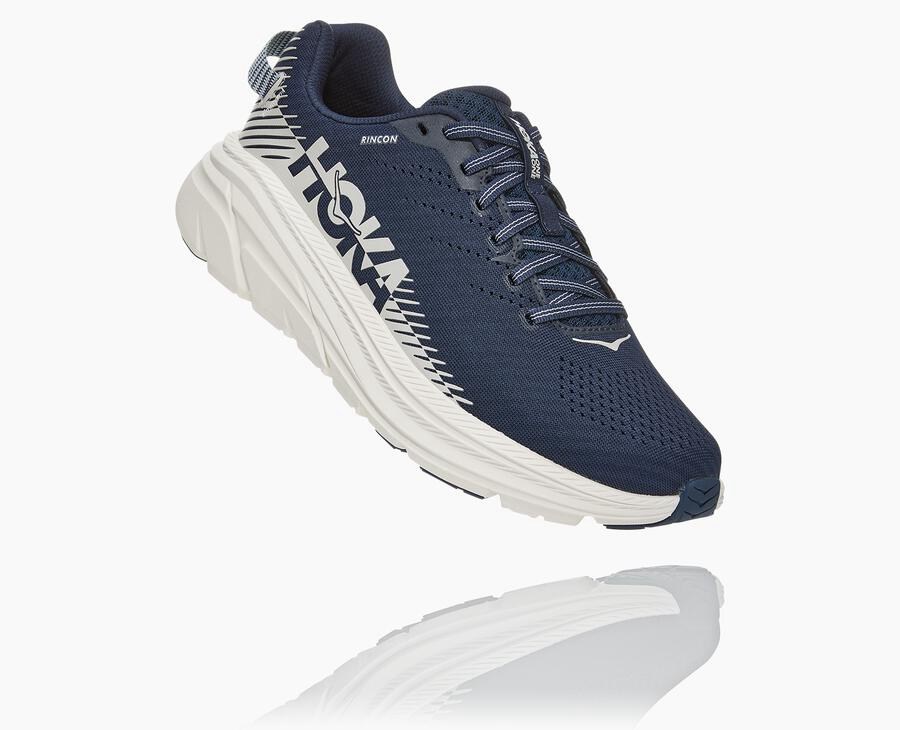 Running Shoes Mens - Hoka One One Rincon 2 - Navy/White - FXRULZS-82